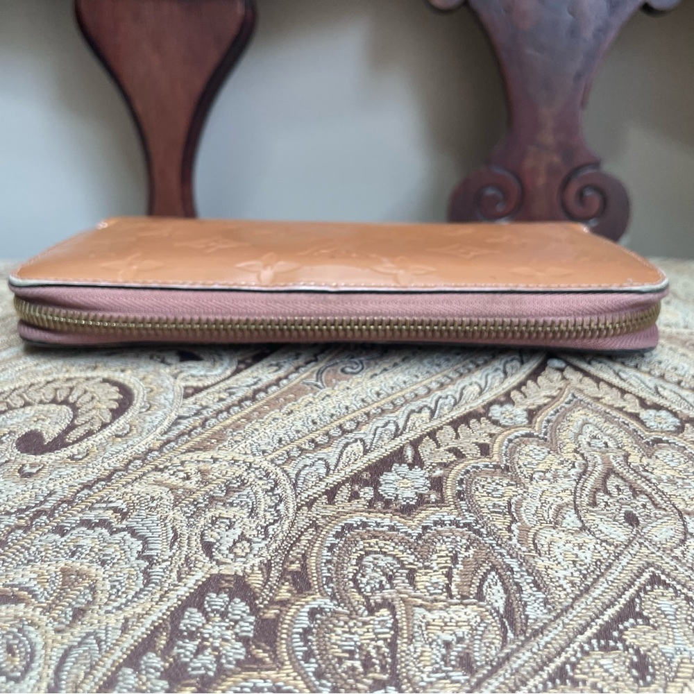 Louis Vuitton Caramel Light Brown Vernis Zip Around Long Wallet Zippy Authentic - Picture 8 of 15